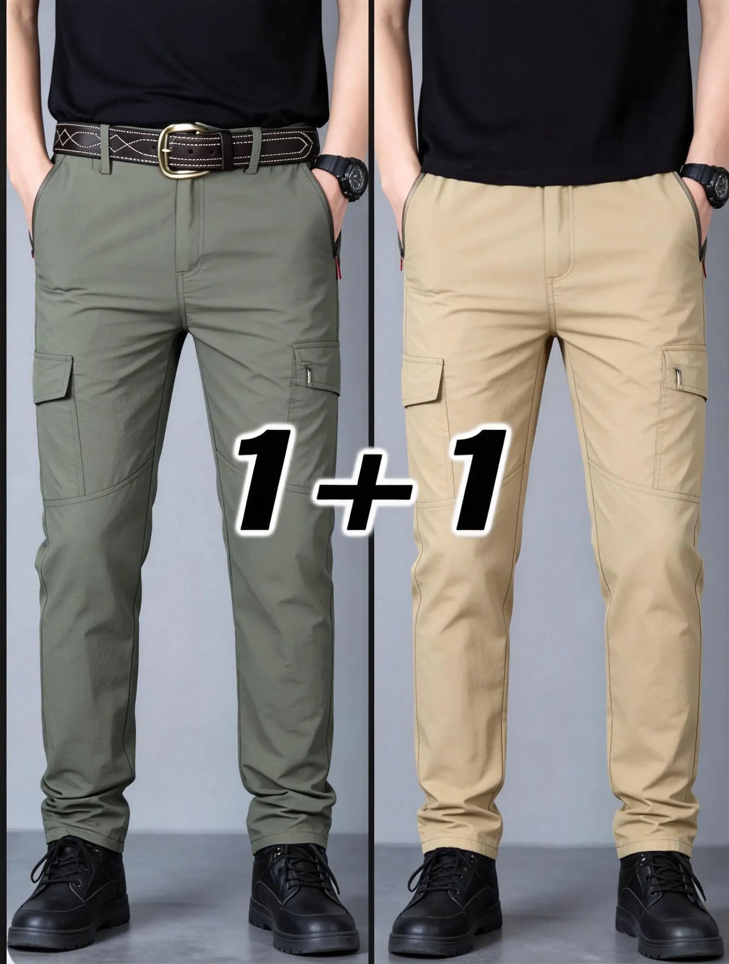 Military Tactical Pants Cargo Men Waterproof  2pieces Casual Pants Wear-resistant Multi-pocket Outdoor Hiking Work Trousers Male