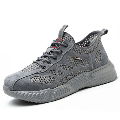 light summer work shoes breathable mesh safety shoes for woman comfortable work sneakers for men steel toe work safety boots