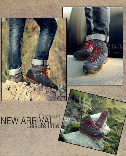 2026 Men Outdoor Ankle Boots Waterproof Sports Shoes Mountain Climbing Classic Footwear Leather Sneakers Hiking Boots Fashion