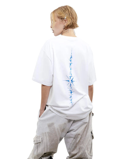 Harajuku Oversized Streetwear Men's Clothing The Bright Side Graphic Print Tshirt Cotton Hip Hop Punk Short Sleeve Tops Goth Y2k