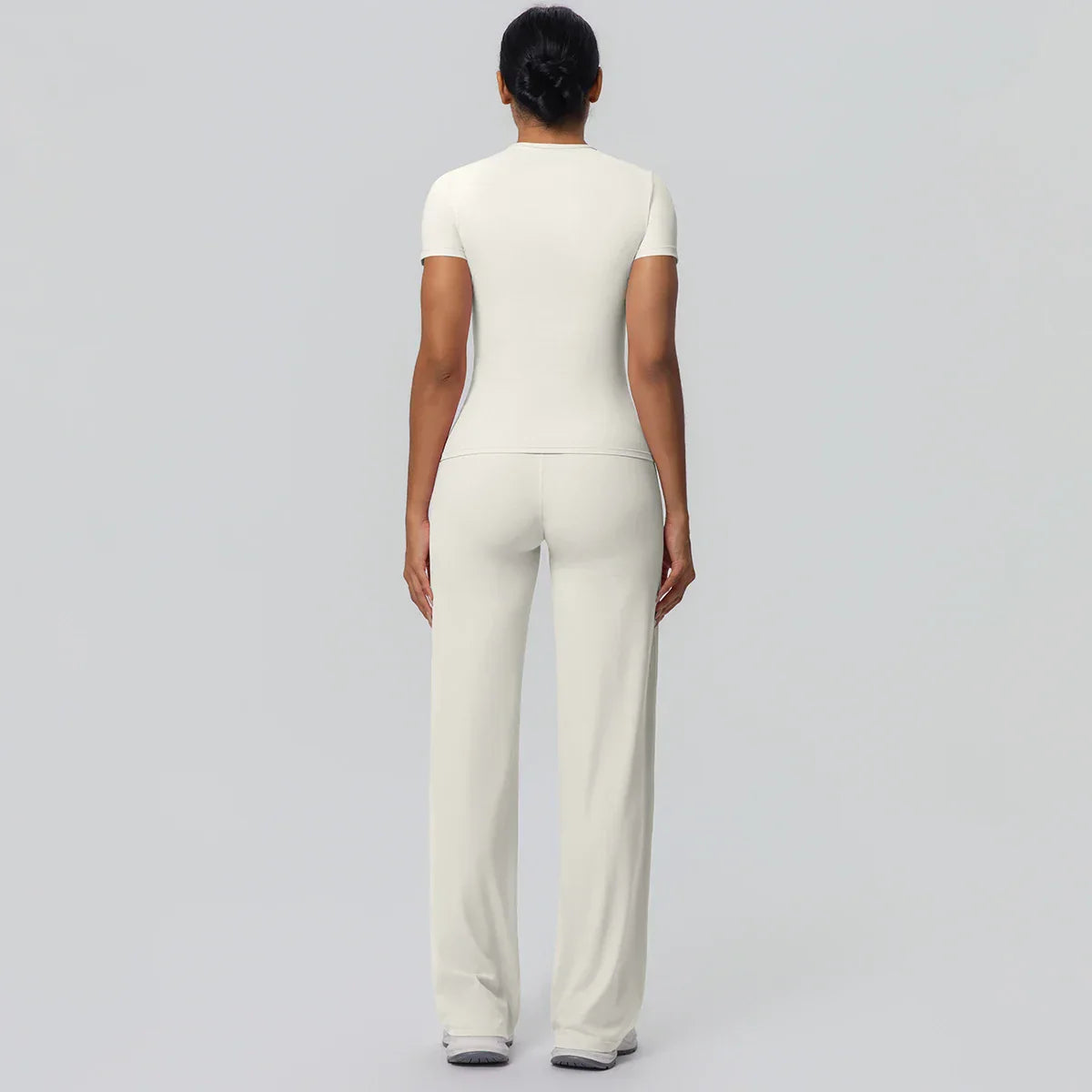 Fitness Sports Workout Yoga Set for Women Naked Feel Slim Casual Workout Top T-Shirt Quick Drying Push Up Running Pants Yoga Set