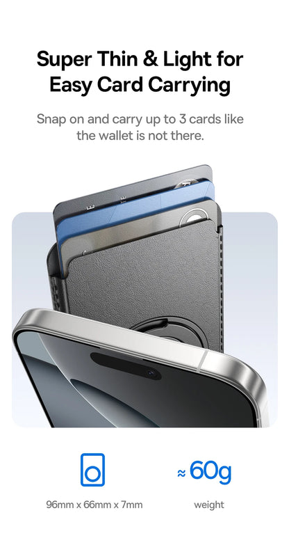 Magnetic Wallet Card Holder for iPhone 17 MagSafe PU Leather Phone Case with 360° Rotating Stand Bank ID Card Cover Case
