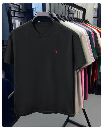 100% cotton high-end short sleeve T-shirt summer designer brand pony embroidery round neck top fashion casual golf men's wear