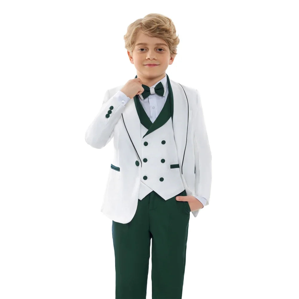 High Quality Boys Formal Suit Set 4 Pieces School Choir Performance Elegant Shawl Lapel Kids Suits Wedding Ring Bearer Outfit