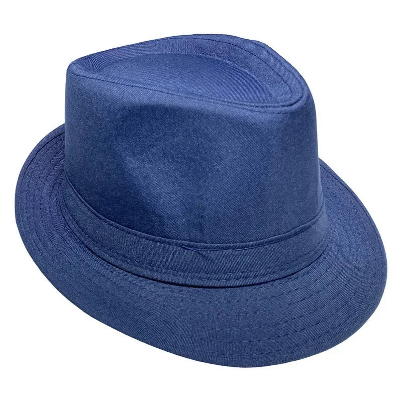 Summer Solid Bright Color Sun Hat British Jazz Hat Top Hat Men's Top Hat Winter Middle-aged and Elderly Jazz Warm Hat Fedora Hat
