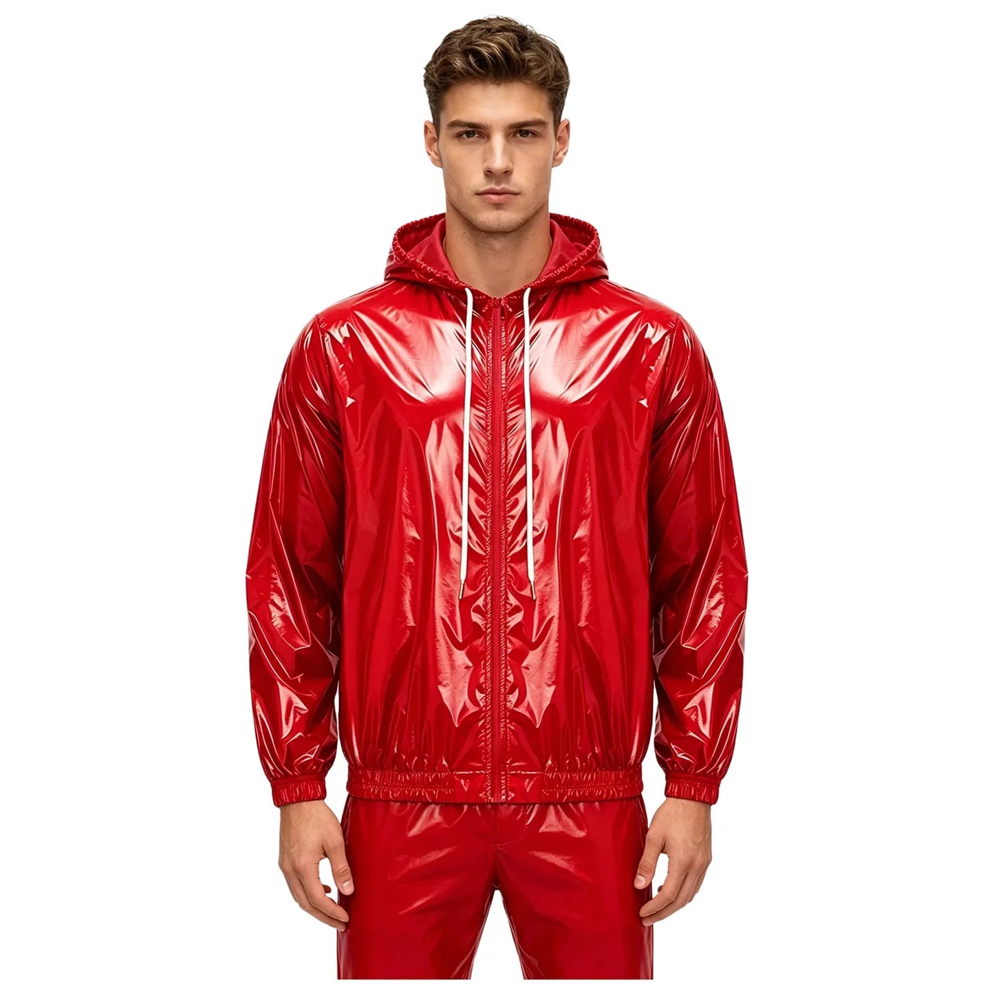 Mens Waterproof Hooded Jacket Tops Breathable Raincoat Waterproof Windproof Outdoor Biking Fishing Jacket Hood Outerwear