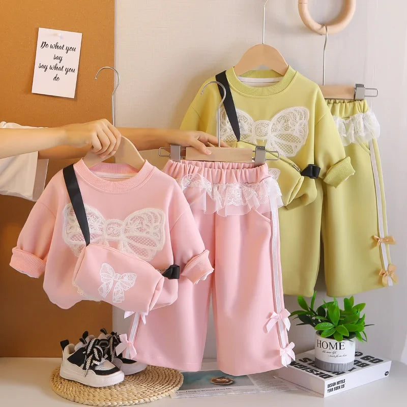 New Spring Autumn Baby Clothes Suit Children Girls Long Sleeved T-Shirt Pants 2Pcs/Sets Fashion Kids Clothing Set Infant Outfits