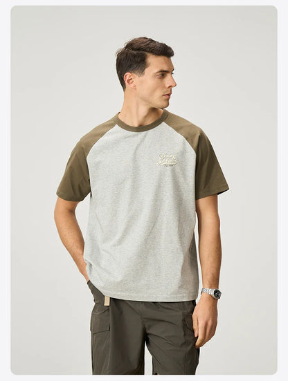 2026 Summer New 240gsm Cool  Feeling Sorona Fabric T-shirts Men Oversize Raglan Sleeve Athletic Sports Gym Workout Tops
