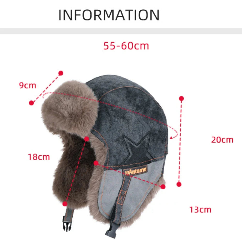 Russian Hat Men Women New Thick Warm Autumn Winter Fur Hat Male Female Windproof Snow Ski Trapper Earflap Cap Bomber Hat