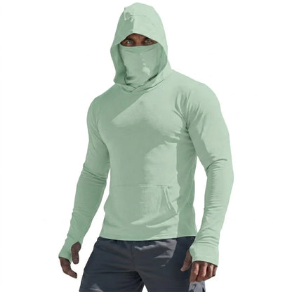 UPF50+ Performance T-Shirt Man Long Sleeve Summer Hoodie Casual Sun Running Quick Dry Sunscreen Fishing Ice Silk Pullover Shirt