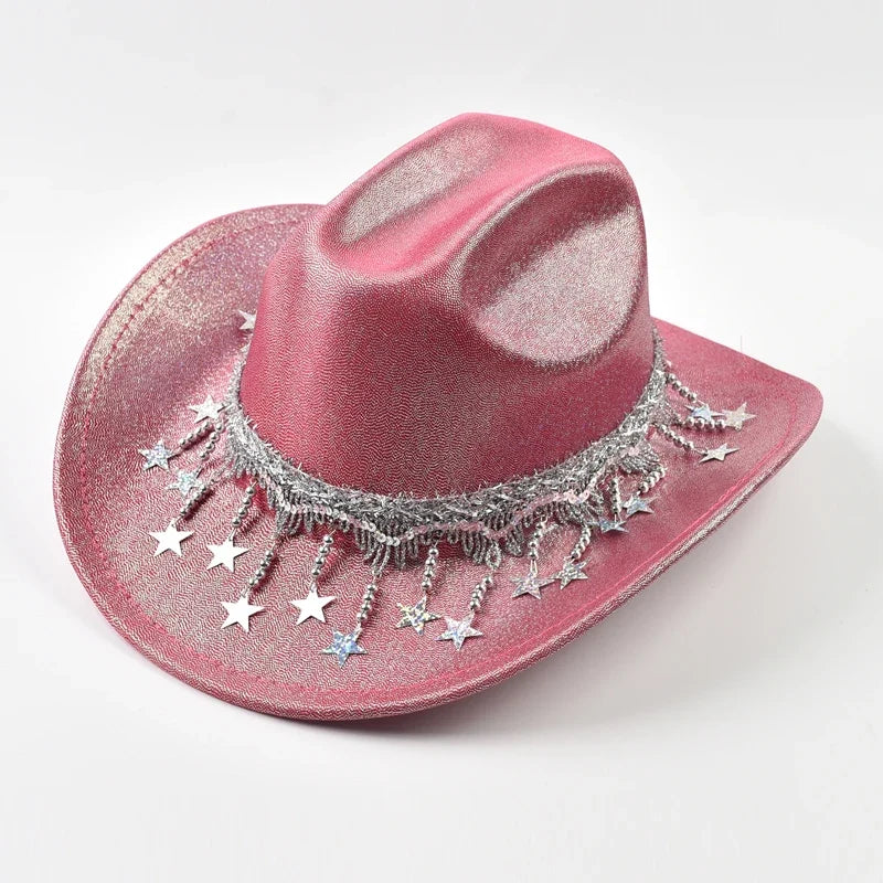 Women Sequin Fedora Hat With Rhinestone Ribbons Fashion Festival Party Wedding Dress Hats Cowgirl Jazz Cap