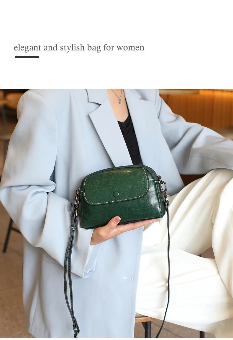 mini small genuine leather vintage bag Crossbody Bag luxury mobile phone shoulder bag  women mobile bag for women
