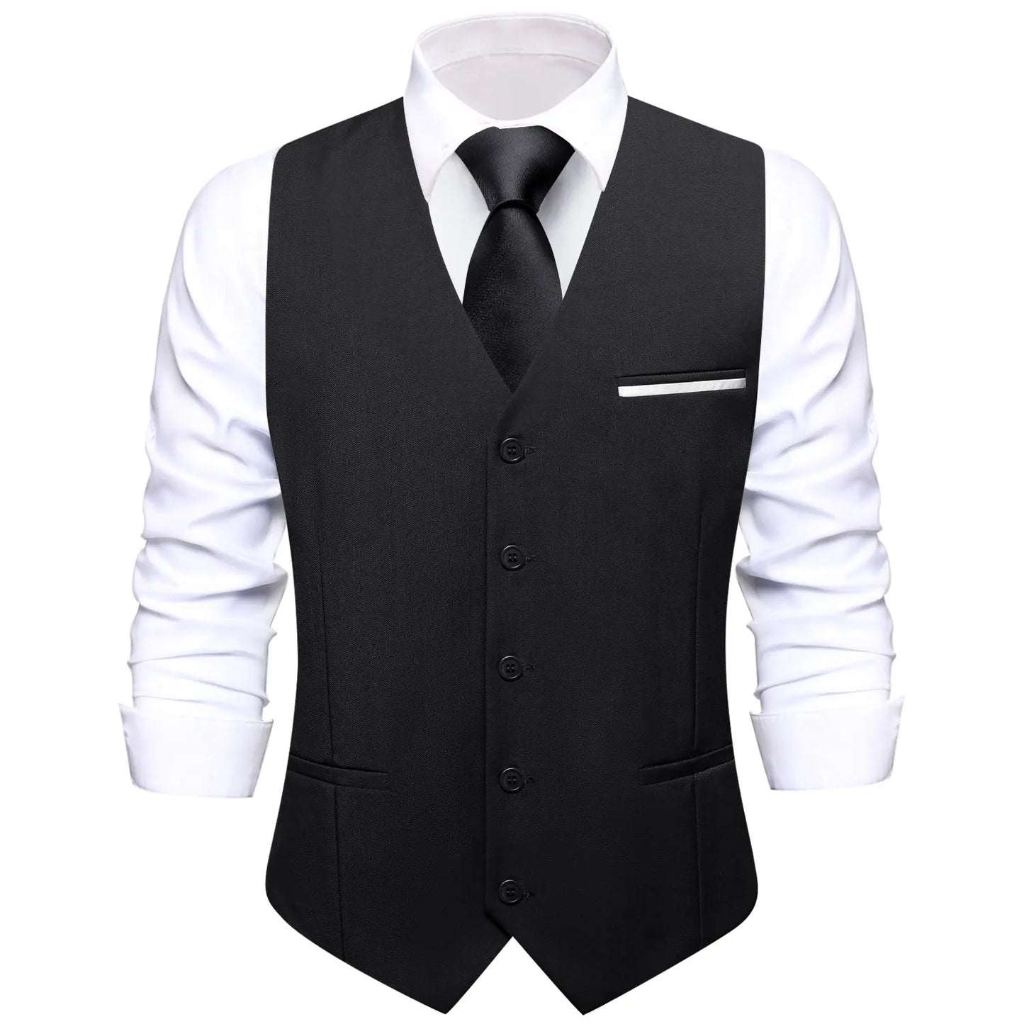 Men's Vest Elegant Green Waistcoat Necktie Handkerchief Cufflinks Sets for Male Wedding Business Party Designer Gift