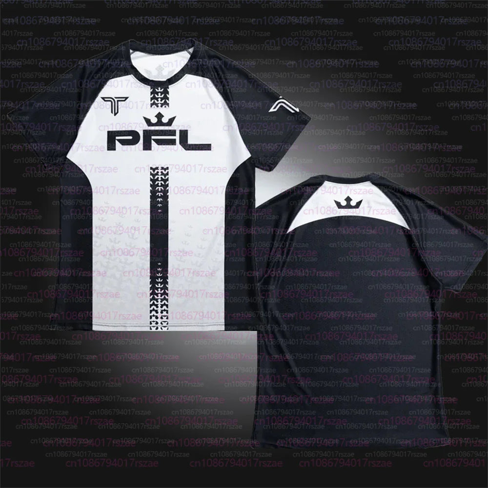 PFL Walk 2025 Boxing Jersey Men Summer Sparring MMA Uniform Clothing Outdoor Sports Short Sleeve Supporter T-Shirt Oversized Top