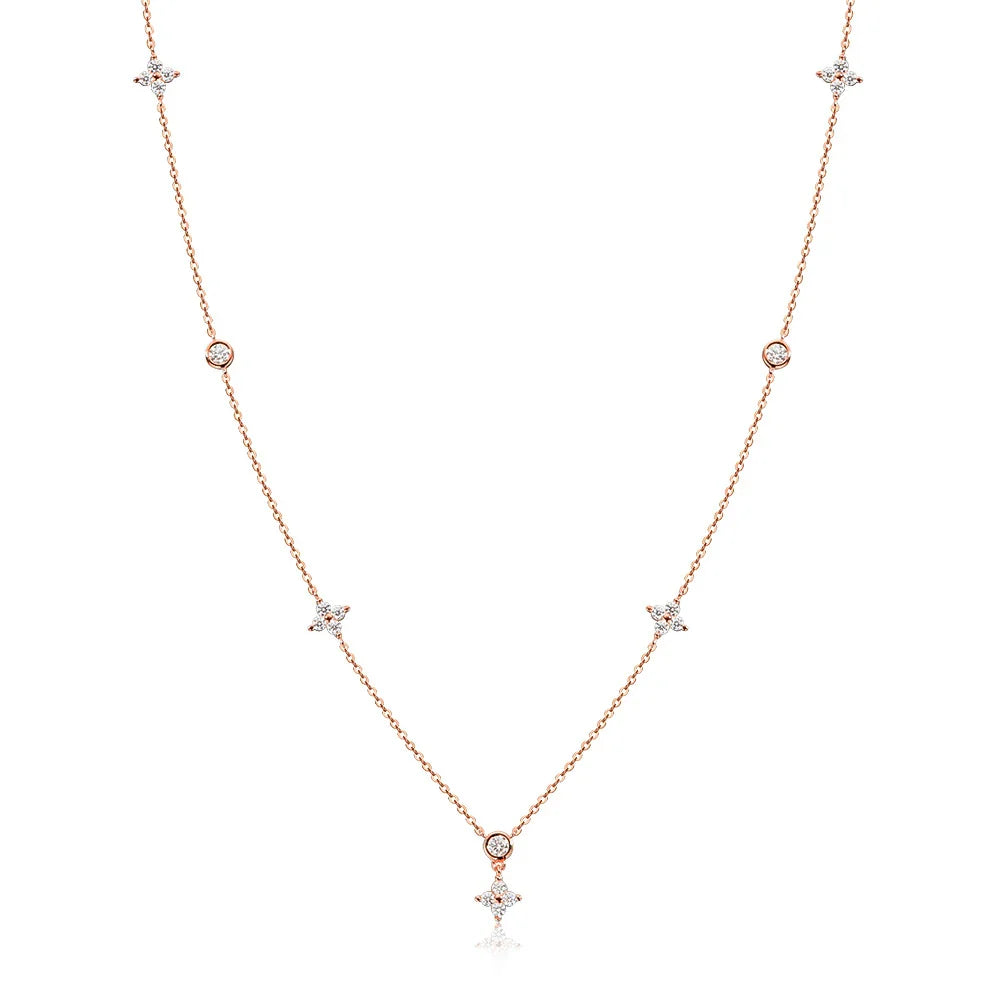 Moissanite Necklaces for Women Four Leaf Clover Diamond Pendant s925 Sterling Silver 18k Dainty Daily Necklace Jewelry