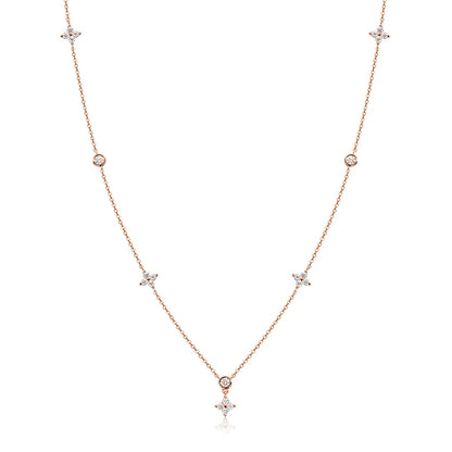 Moissanite Necklaces for Women Four Leaf Clover Diamond Pendant s925 Sterling Silver 18k Dainty Daily Necklace Jewelry