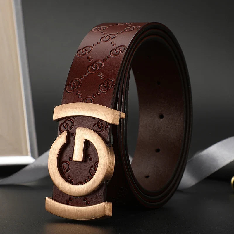 High Quality 34mm Work Business Strap Male men Belts Metal Buckle Brand Leather Belt Men Famous Luxury belt for men jeans