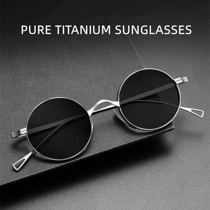 Ultra Light Pure Titanium Myopia Sunglasses Men Vintage Designer Small Round Frame Sunglasses Women Retro Luxury Brand Eyewear