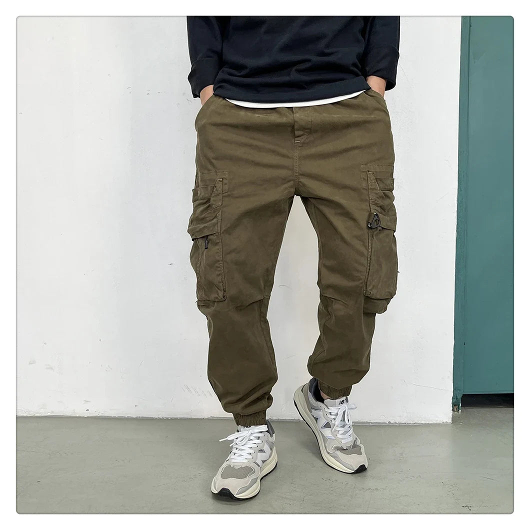 American Vintage Functional Cargo Pants Men Clothing High Quality Khaki Casual Jogging Pants Harajuku Tactical Joggers Trousers