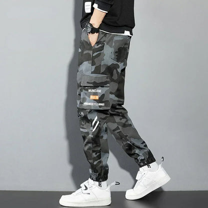 New Korean Fashion Style Casual Pants Men Cotton Cargo Trousers Male Plus Size Camouflage Streetwear Y2K Harem Jogger Camo Trend