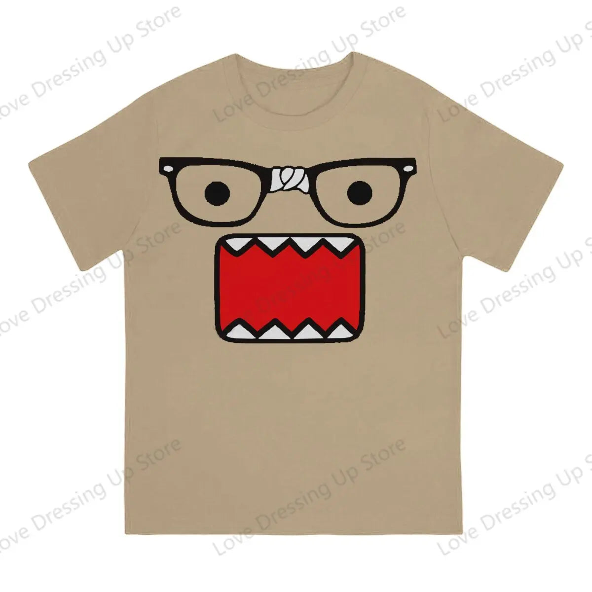 Domo Kun Print Funny Short Sleeved T-shirt Men Women Versatile  Couple Tops
