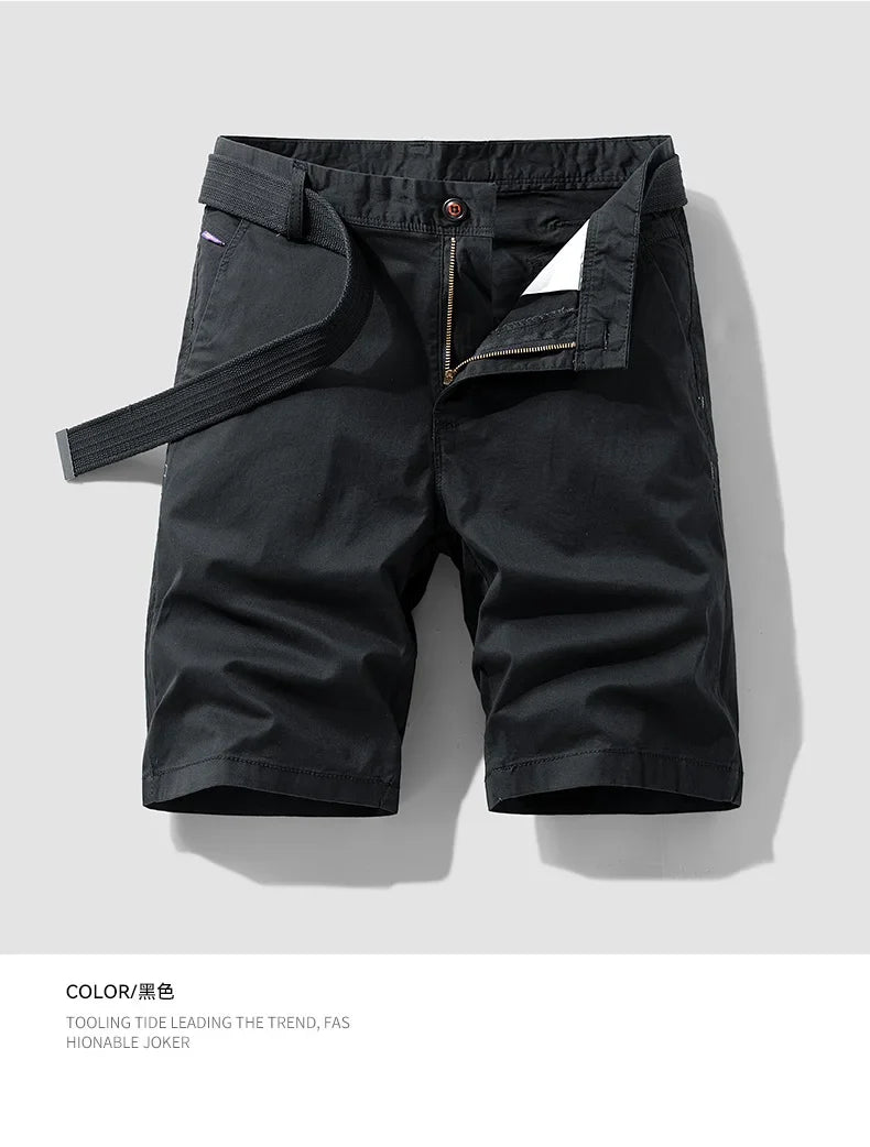 Men Summer Five Points Pants Male Trendy Loose Casual Daily Short Simple Fashion Versatile Solid Color Straight Leg Cargo Shorts