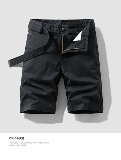 Men Summer Five Points Pants Male Trendy Loose Casual Daily Short Simple Fashion Versatile Solid Color Straight Leg Cargo Shorts
