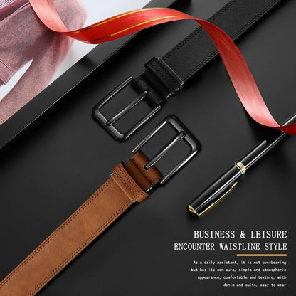 Men Belts High Quality Genuine Leather LONG Large Pin Buckle Metal Automatic Buckle Male Belts Strap Male