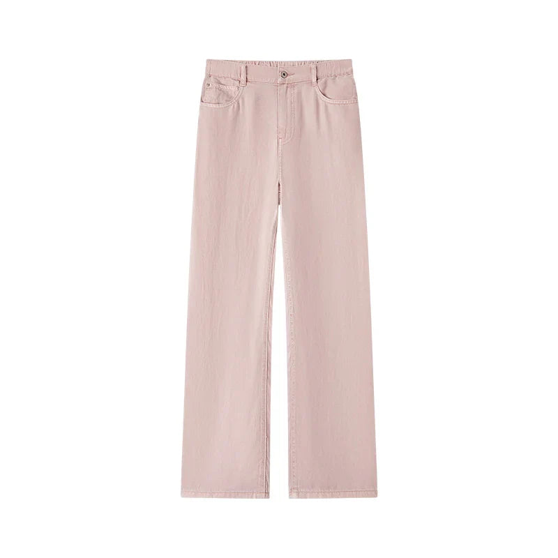 Semir Jeans Women Elastic Waist Long Trousers 2025 New Summer Version Cool Feeling Wide-leg Trousers