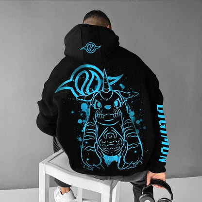 Digimon Men's Hoodie Sweater Gabumon Japanese Anime Spring and Autumn Boys Children's Long-sleeved Parent-child Outfit