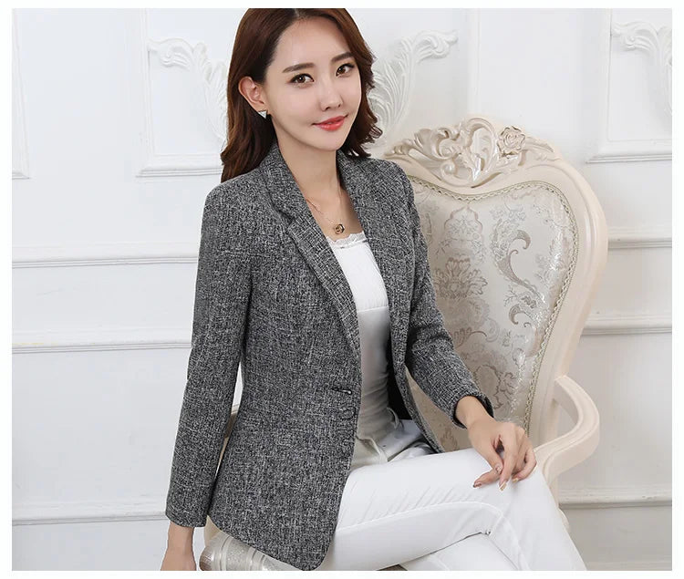 Fashion Women Blazers Jackets Work Office Lady Suit 2025 Slim Single Breasted Business Female Blazer Coats Formal Veste Femme