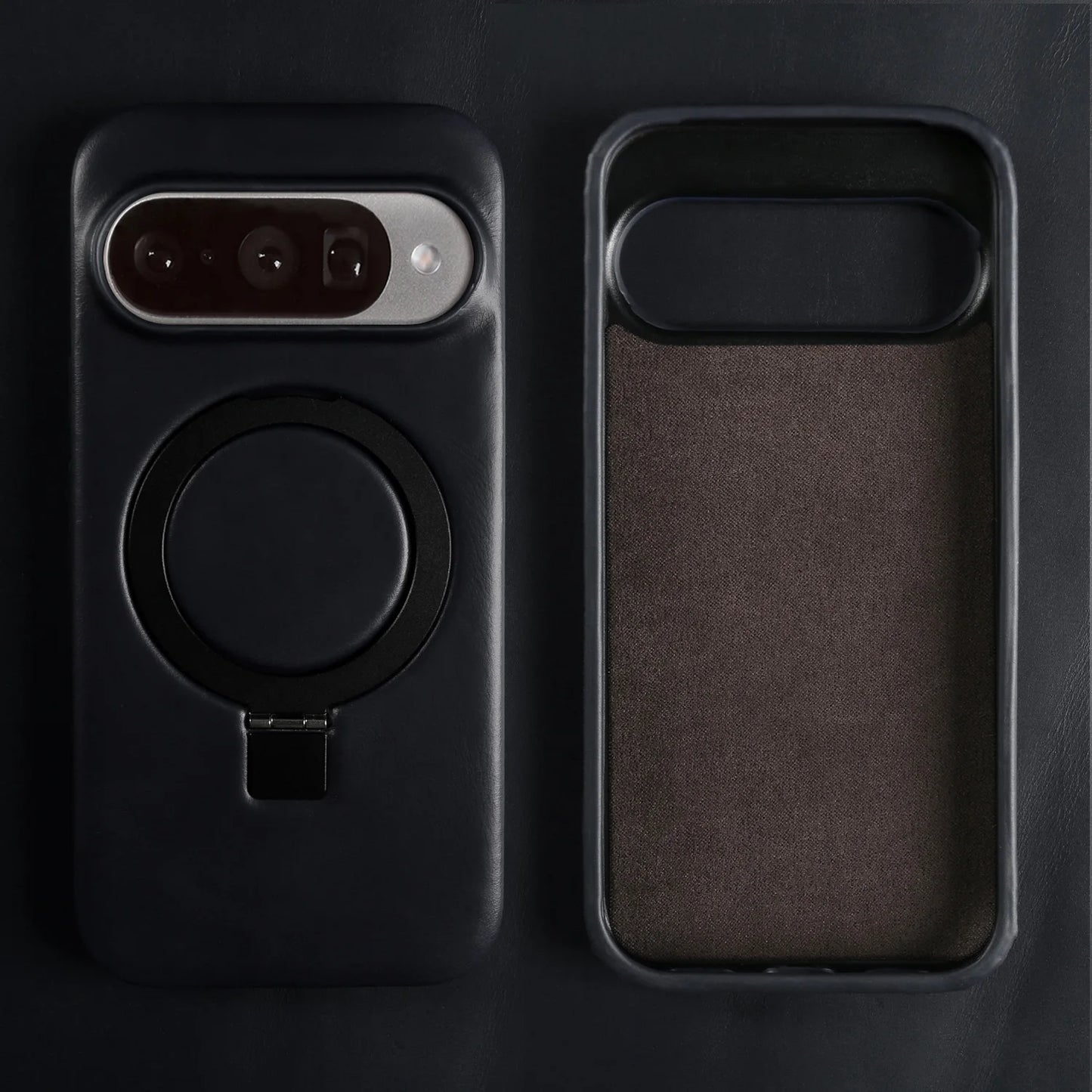 Luxury Magnetic Bracket Holder Genuine Leather Case For Google Pixel 10 Pro XL pixel10  8A 9pro 7A 6A 5A Full Wrapped Back Cover