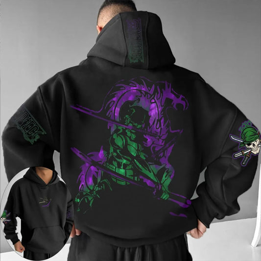 ONE PIECE Men's Hoodie Sweater Roronoa Zoro Japan Anime Summer Autumn Boys Children's Long Sleeve Fashion Parent-Child Wear