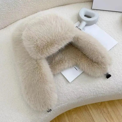 Faux Fur Bomber Hat Or Women And Men Windproof Warm Earmuffs Windproof Earflap Cap Thickened Russian Caps Ear Protection Hats