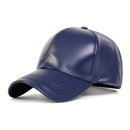 PU Leather Solid Color Baseball Caps Spring and Autumn Outdoor Adjustable Casual Hats Sunscreen Hat