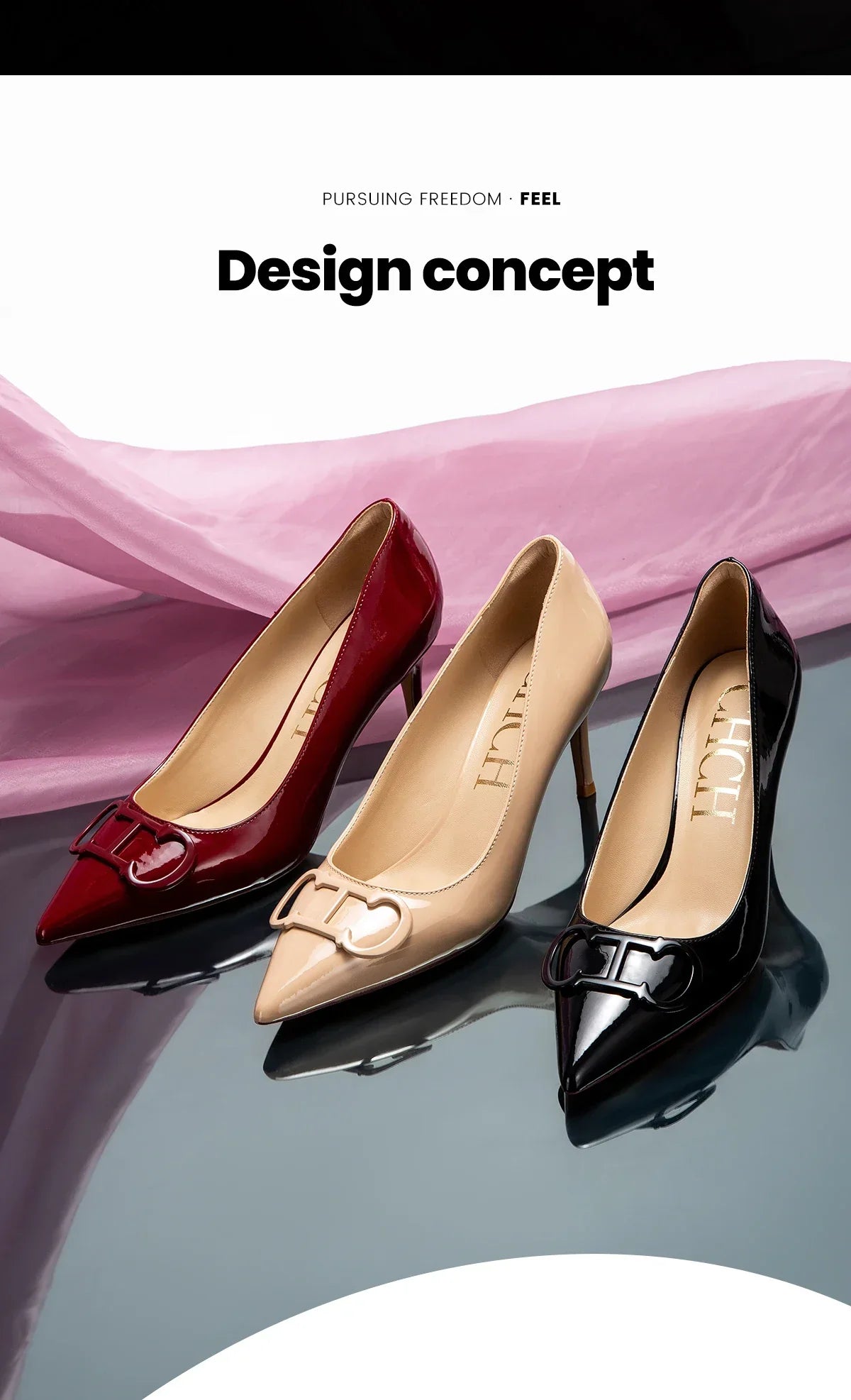 Women's Classic High Heels Simple Upper and Metal Buckle Decoration Simple Fashion Styling