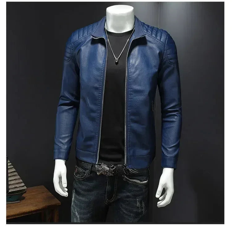 Men PU Leather Jacket Motorcycle Streetwear Baseball Outdoor Bomber Casual coat Men Autumn Motorcycle Windbreaker Male Outwear