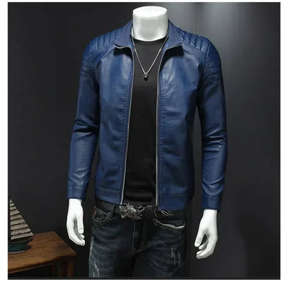 Men PU Leather Jacket Motorcycle Streetwear Baseball Outdoor Bomber Casual coat Men Autumn Motorcycle Windbreaker Male Outwear
