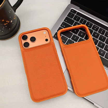 Ultra Thin Epsom PU Leather Magnetic Phone Case Non-Slip Grip Anti Fingerprint Phone Cover for iPhone 17 Pro 17 Pro Max