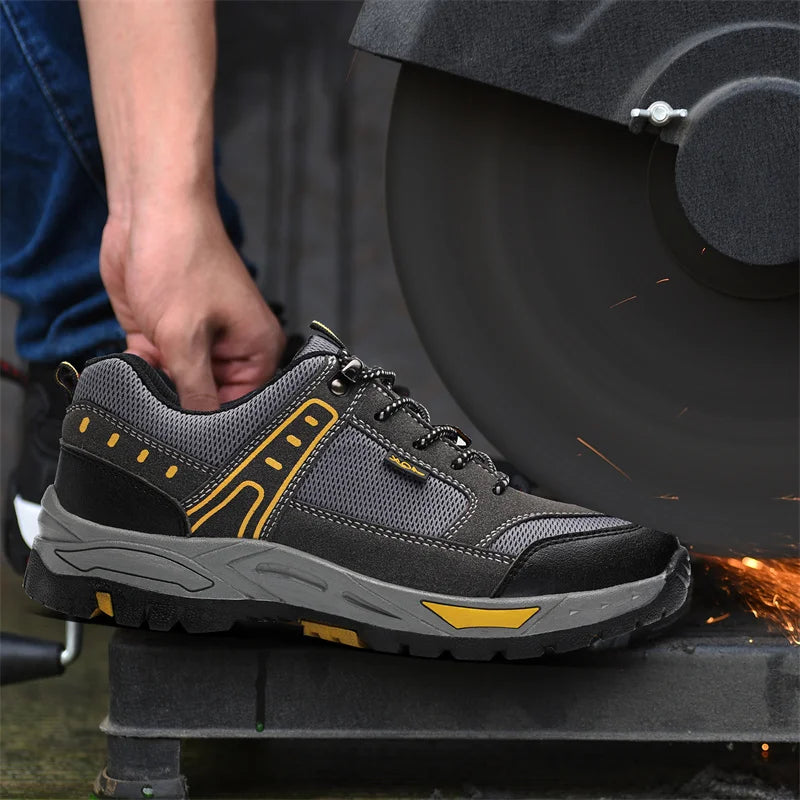 2022 Latest Summer Safety Work Shoes For Men Breathable Indestructible Steel Toe Boots Male Footwear Anti-smash Hiking Shoes
