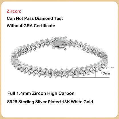2025 New In Real D Color Full 1.4mm Moissanite Tennis Bracelet For Women S925 Silver Diamond Link Chain Bracelets Wholesale