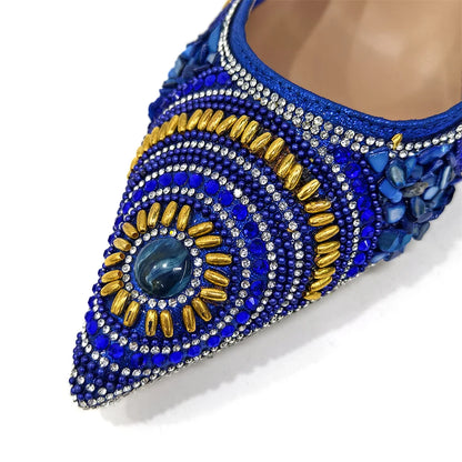 Elegant Italian Design Women's Party Shoes With Matching Handbag - Perfect for Hot African Weddings Stylish Heels and Bag Set