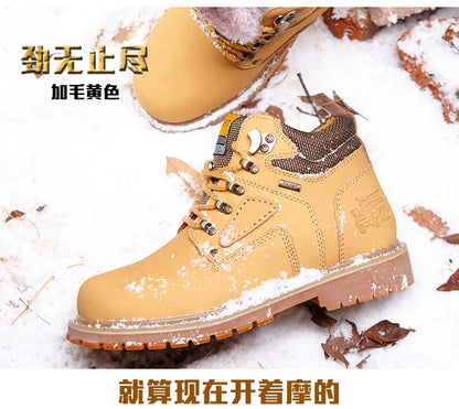 Natural Cow Leather Men’s Women Boots Handmade Retro Winter Autumn Shoes Ankle Snow Boots for Men Top Quality Shoes Dropshipping