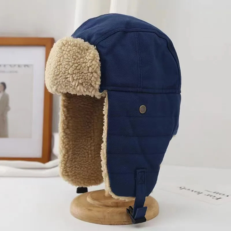 Unisex Aviation Trapper Hat - Korean Style Thermal Windproof with Ear Flaps for Cycling Winter