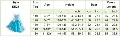 Children Carnival Blue Sequins Elsa Cosplay Dress Girls Elegant Blue Princess Costume Kids Halloween Birthday Party Clothes