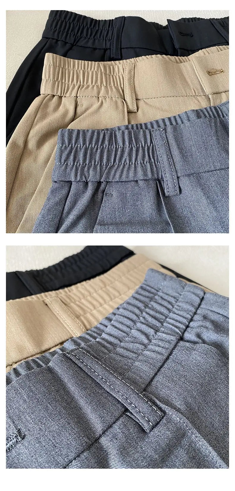 Summer New Light Thin Solid Color Suit Pants High Quality Slim Fit Stretch Trousers Men's Formal Business Social Dress Pants