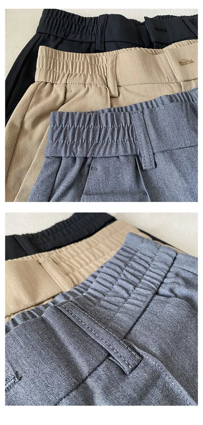 Summer New Light Thin Solid Color Suit Pants High Quality Slim Fit Stretch Trousers Men's Formal Business Social Dress Pants