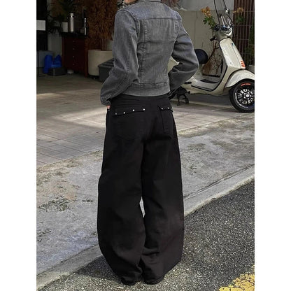 Women Baggy Jeans Dark Academia Cyber Punk Designer Harajuku Denim Pants Goblin Core Grunge Wide Fit American Retro Y2K