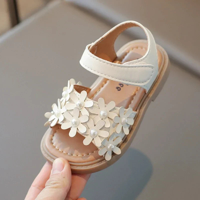 Little Girl's Shoes Bowknot New Summer Girls' Open-toe Sandals Princess Style, Beach Shoes, Soft Sole, Non-slip and Comfortable