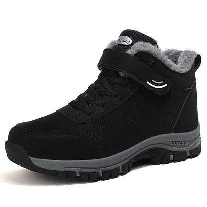 Men Waterproof Outdoor Boots Winter Warm Popular Footwear Male Suede Casual Snow Plush Warm Shoes Leather Walking Shoes 35-46